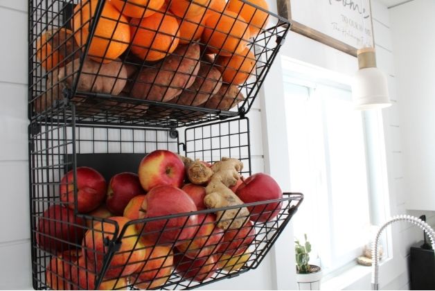 farmhouse kitchen fruit basket rack basket 